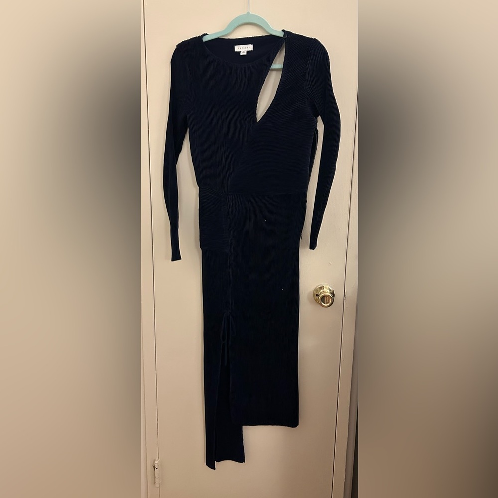 NWOT Topshop Pleated Cutout Asymmetrical Dress
